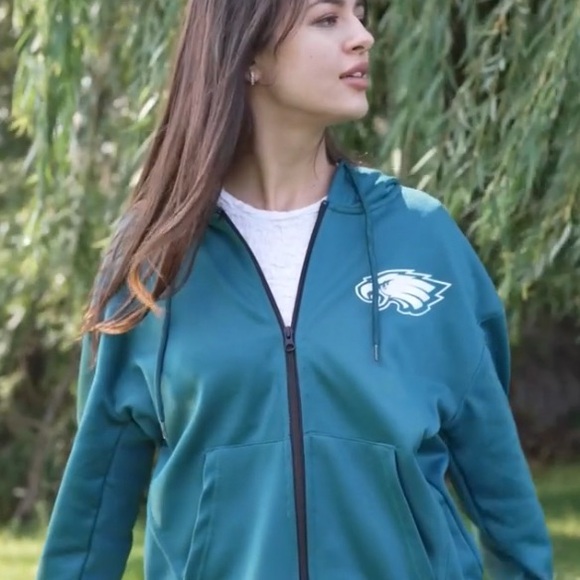 NWT [Zubaz] Philadelphia Eagles NFL Full Zip Hooded Sweatshirt Women’s Sz XS - Picture 5 of 10